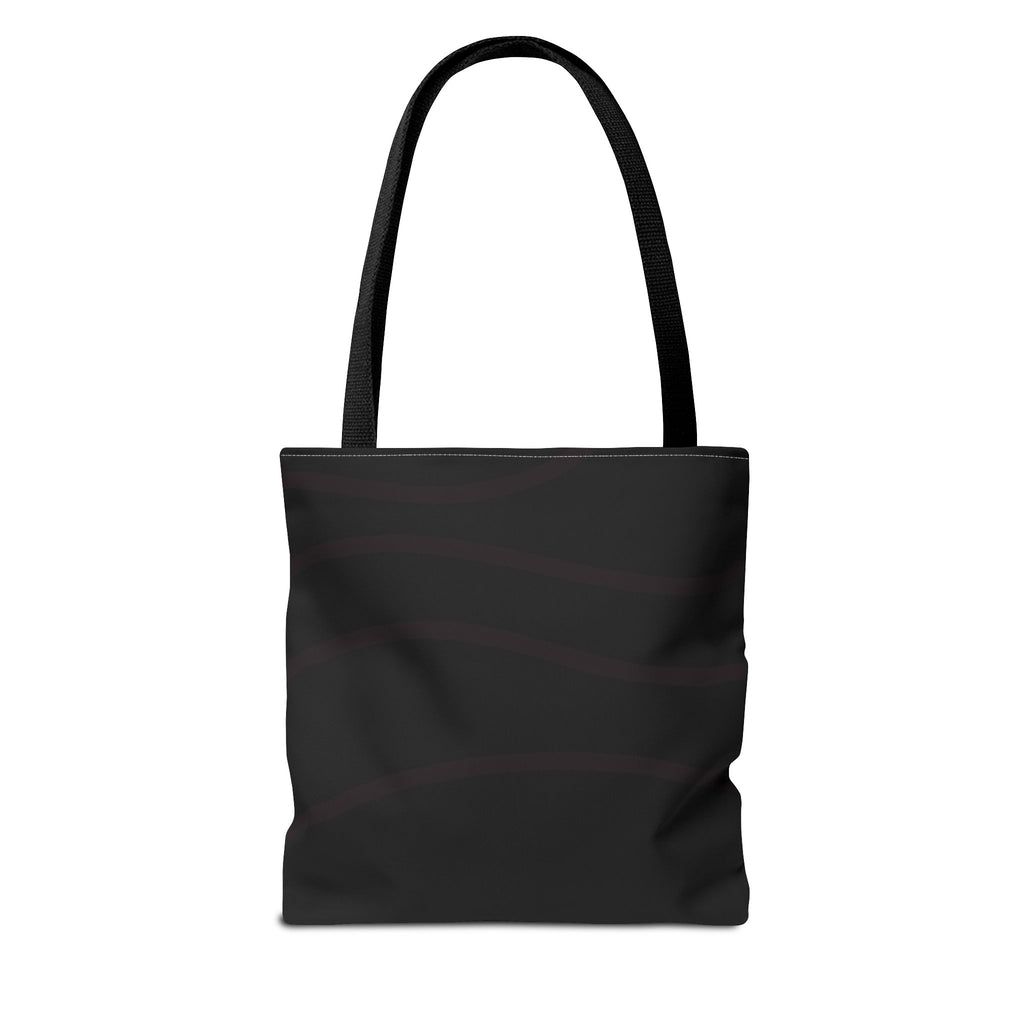 Minimal Black Tote Bag – Subtle 'DGL' Logo All-Over Print