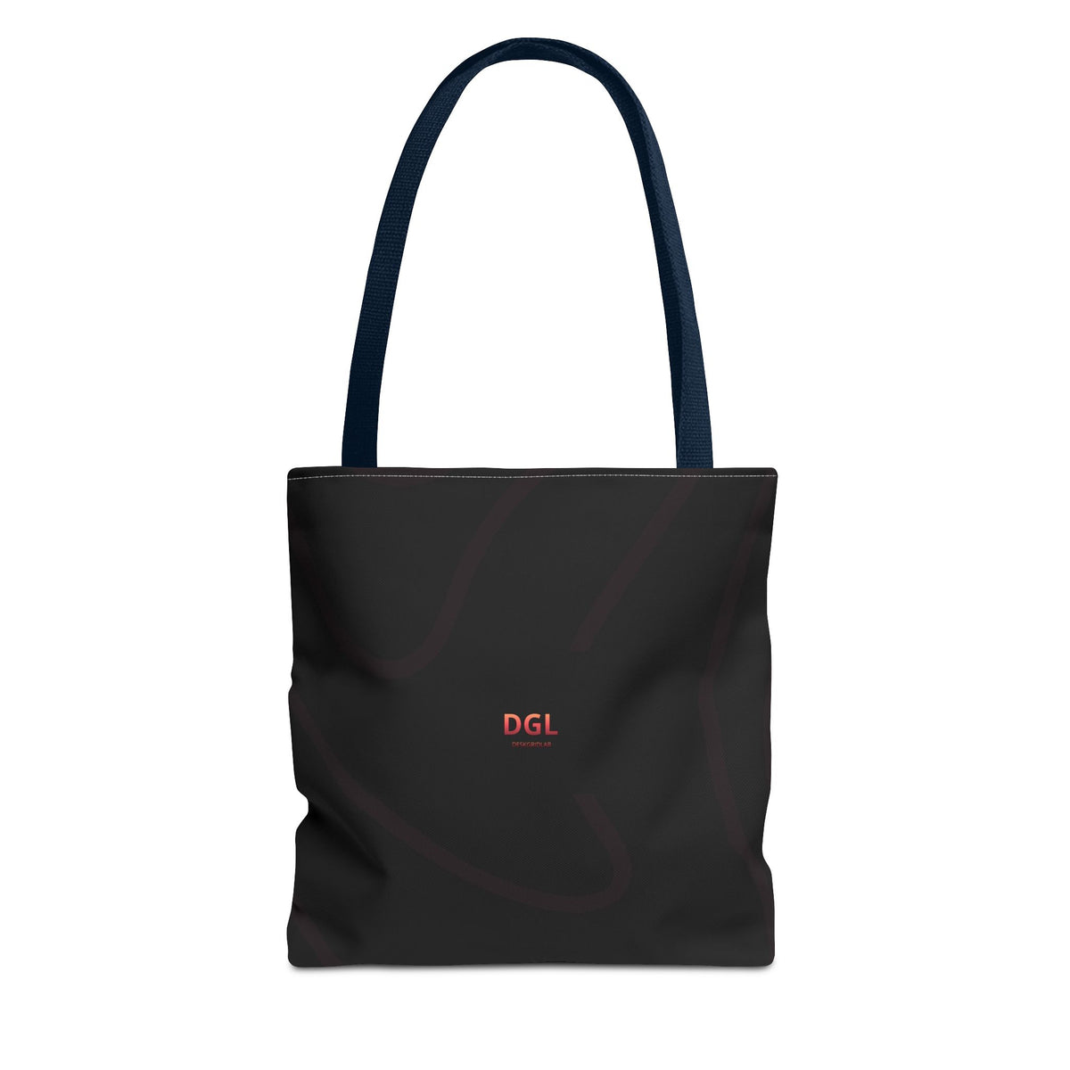 Minimal Black Tote Bag – Subtle 'DGL' Logo All-Over Print