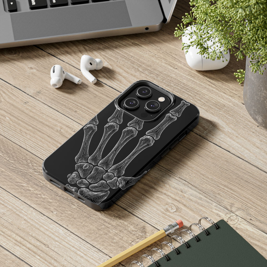 Black Skeleton Hand Tough Phone Case — Rugged Protective Phone Case