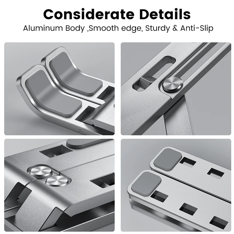 Aluminum Alloy Laptop Stand – Adjustable & Foldable