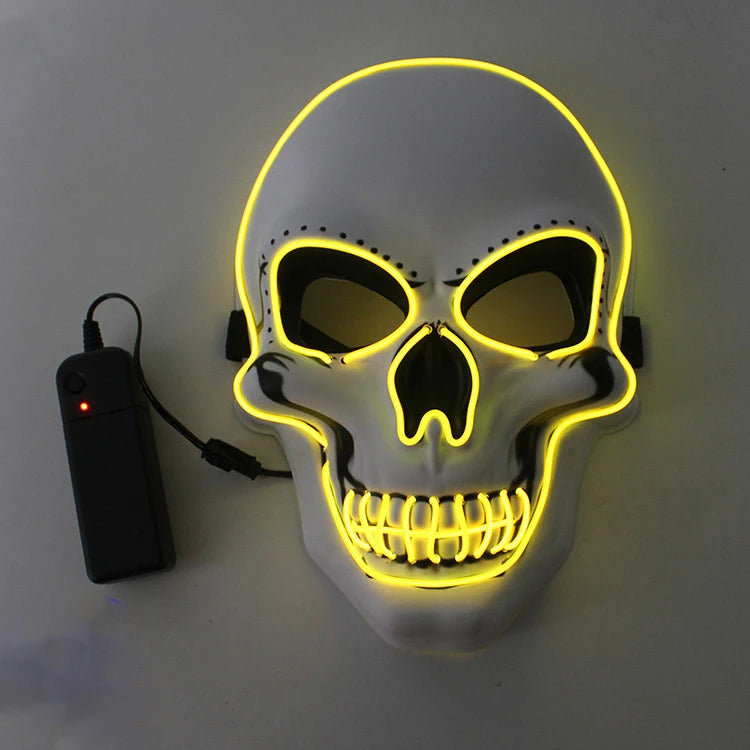 Máscara LED de Calavera para Halloween – Brillo Neón Cosplay