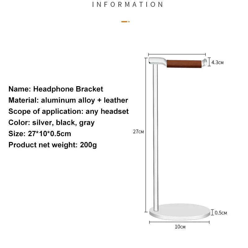 DGL Curved Aluminum Headphone Stand