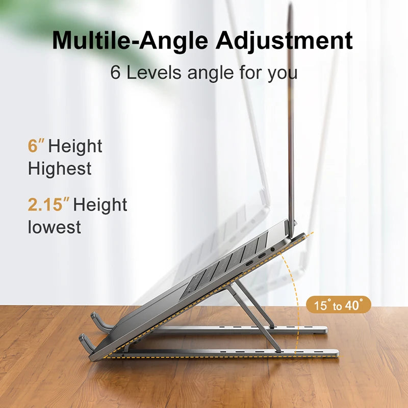 Aluminum Alloy Laptop Stand – Adjustable & Foldable