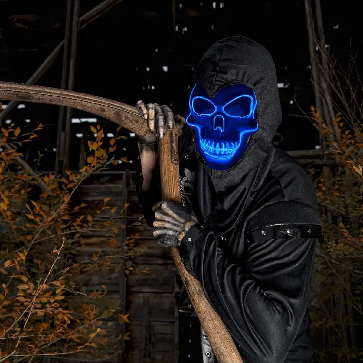 Máscara LED de Calavera para Halloween – Brillo Neón Cosplay