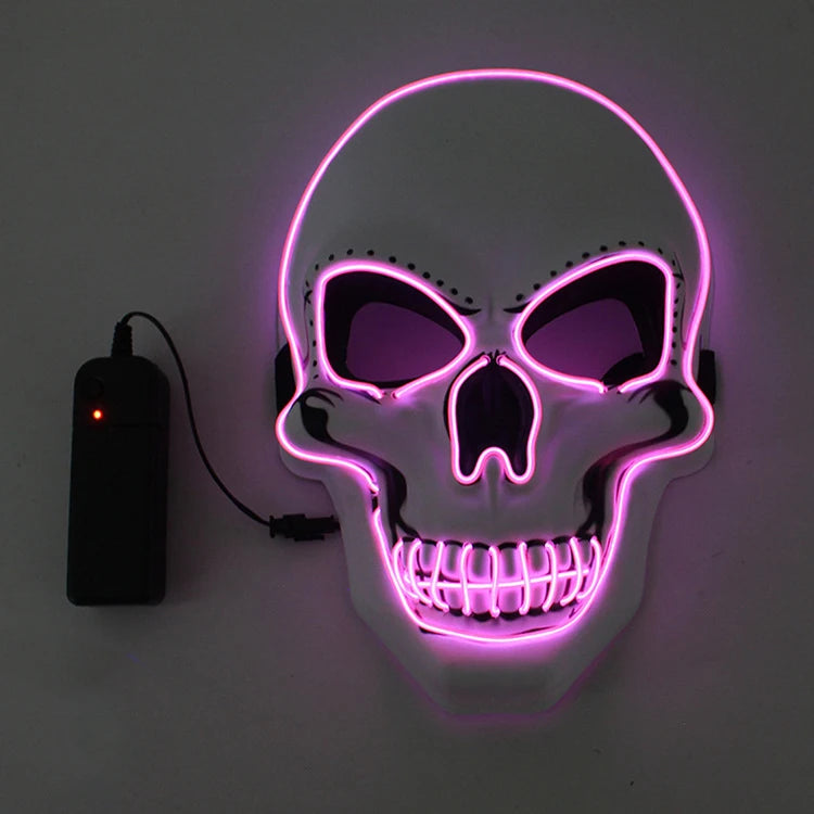 Máscara LED de Calavera para Halloween – Brillo Neón Cosplay