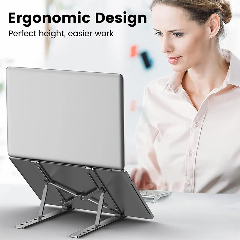 Aluminum Alloy Laptop Stand – Adjustable & Foldable