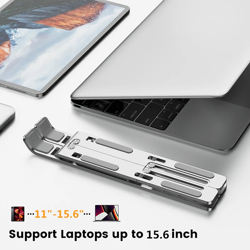 Aluminum Alloy Laptop Stand – Adjustable & Foldable