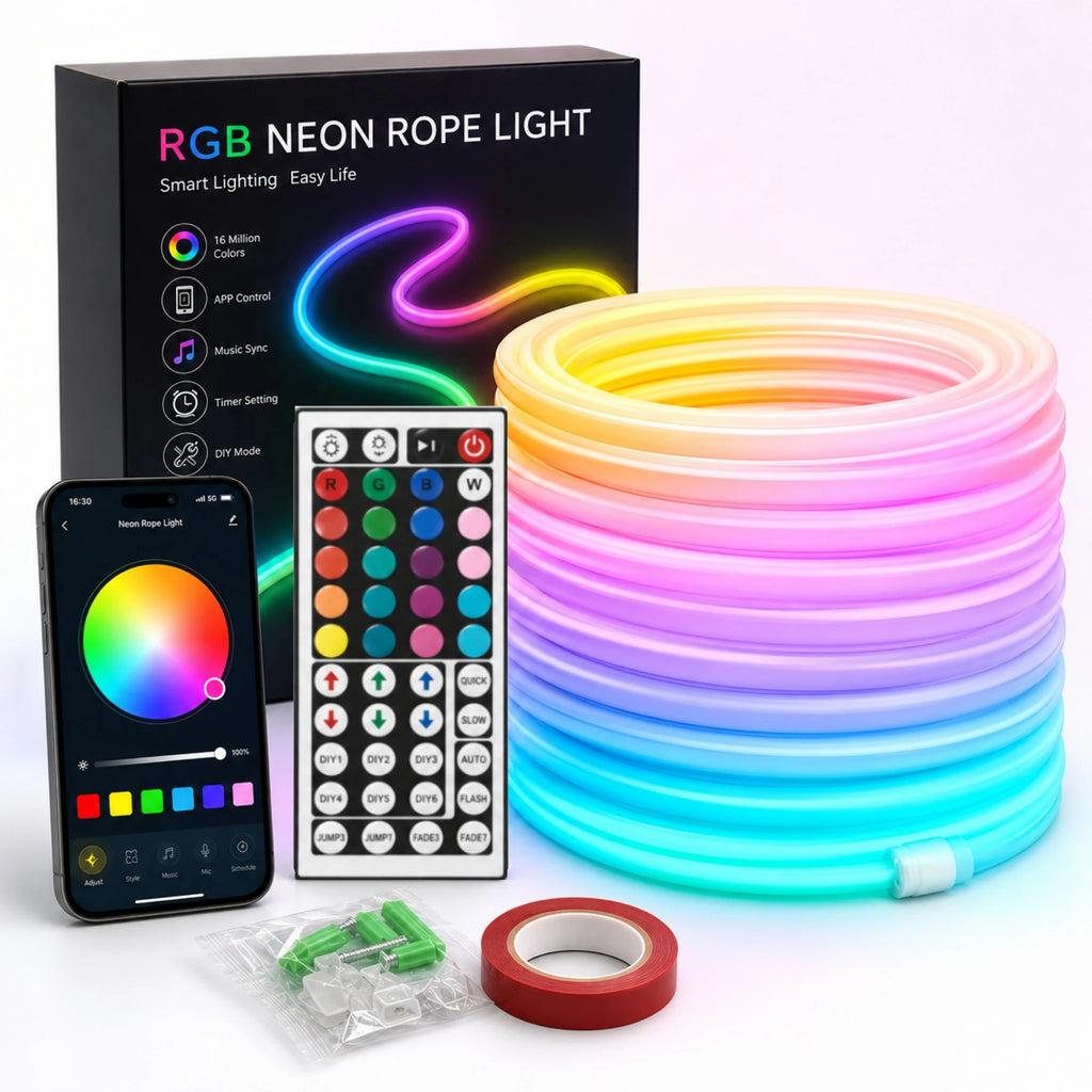 RGB LED Neon Rope Light – Desk Ambient Setup