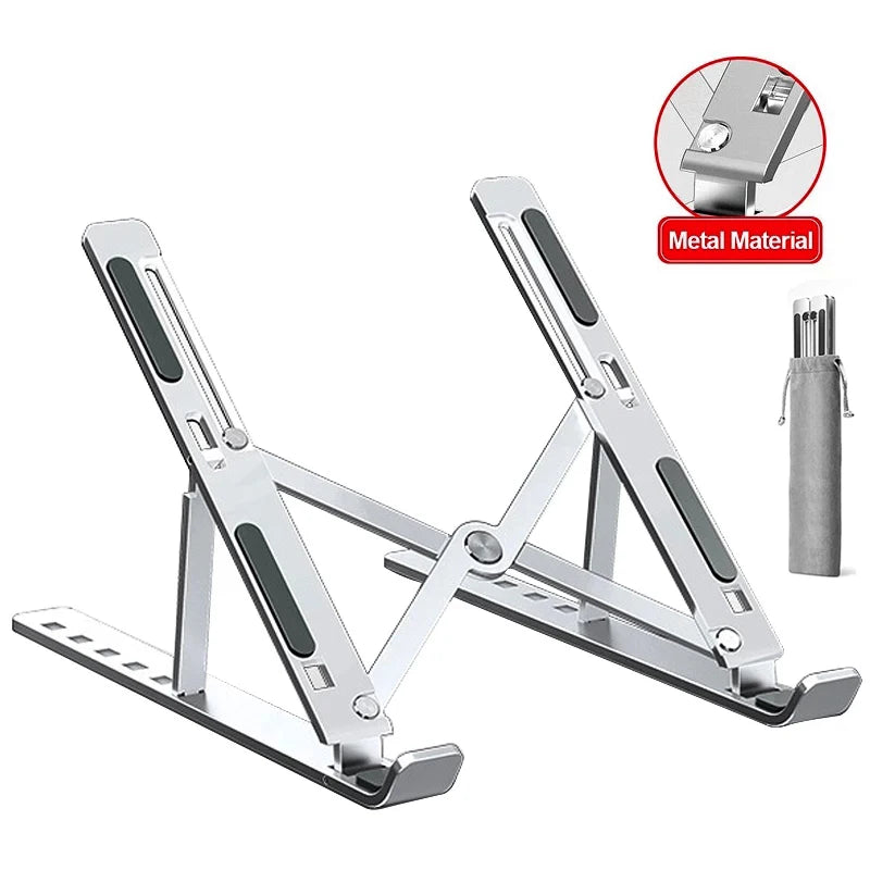 Aluminum Alloy Laptop Stand – Adjustable & Foldable